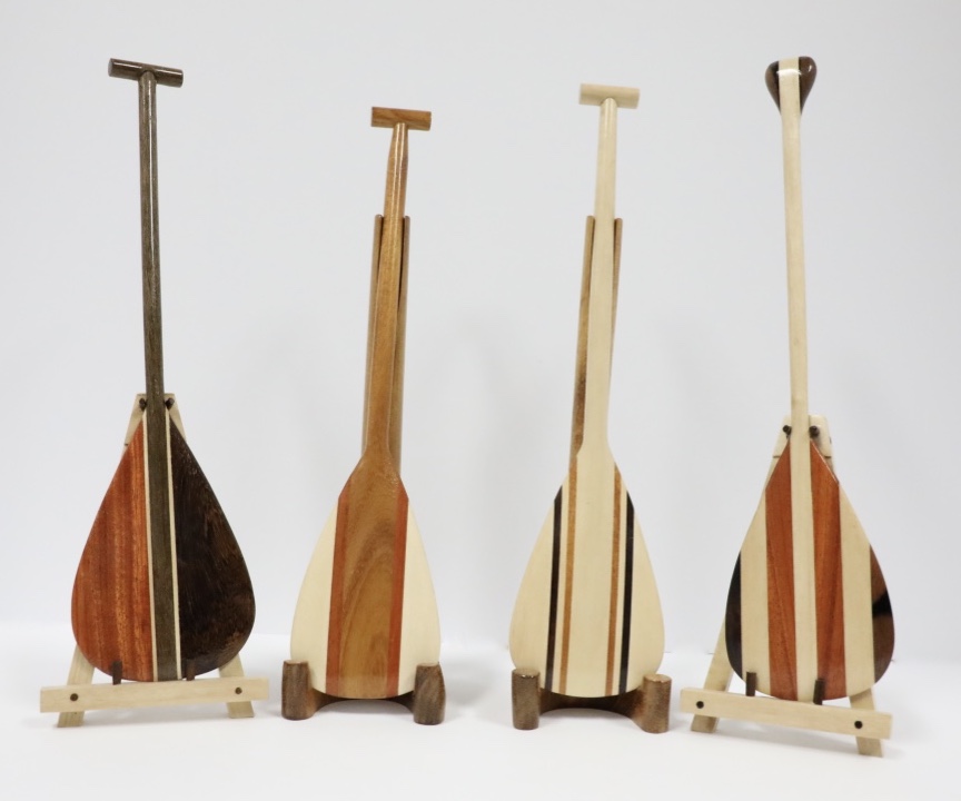 Wood paddle with stand